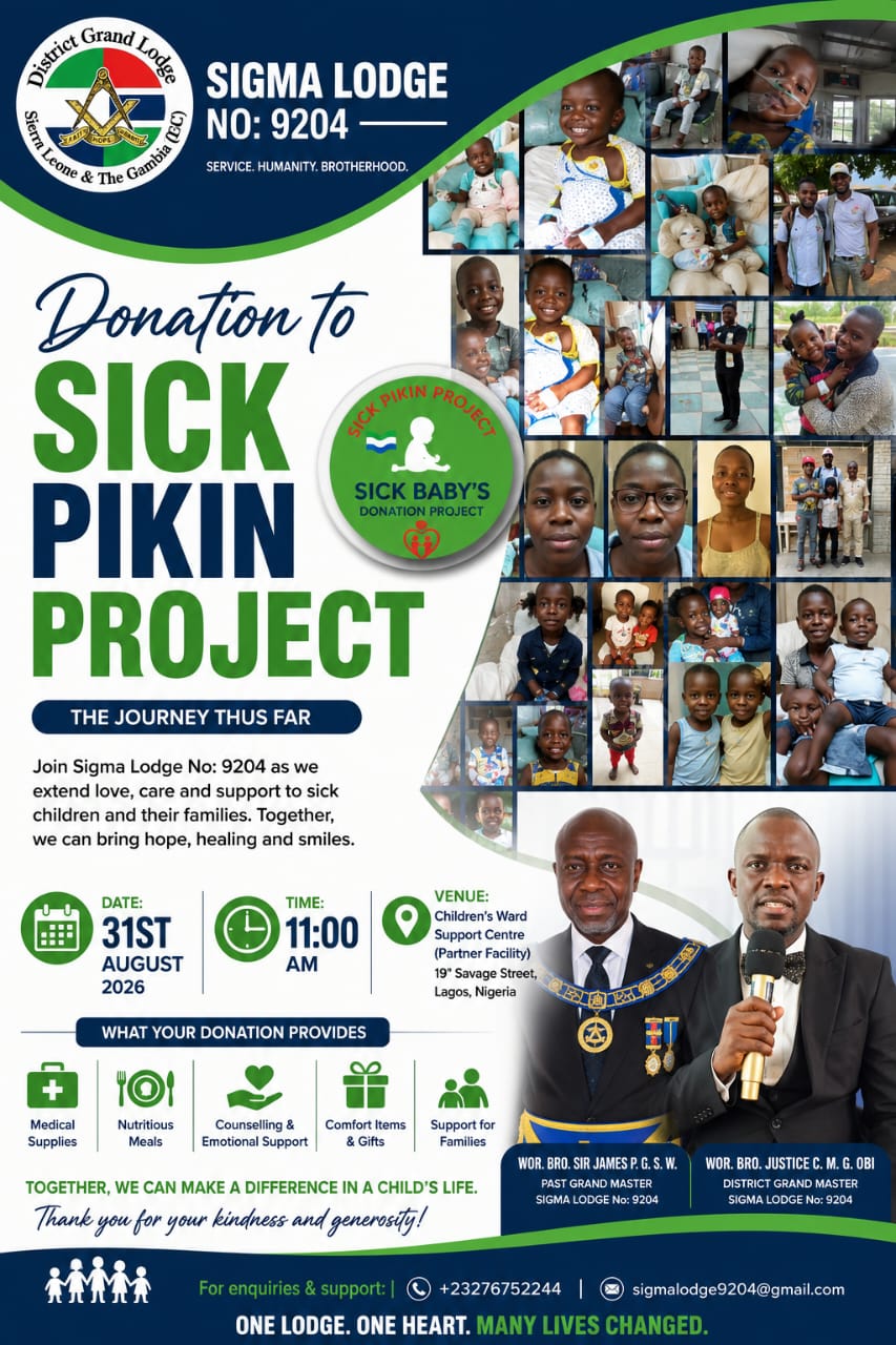 Sigma Lodge No. 9204 to Hold Annual Sick Pikin Donation Project